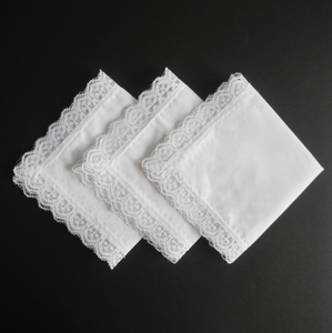 <span class=keywords><strong>Pañuelo</strong></span> de encaje <span class=keywords><strong>bordado</strong></span> blanco a granel para mujer, 25x25cm, tamaño <span class=keywords><strong>personalizado</strong></span>, para boda - Product Image 1