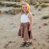 Jupe en lin pour enfants, vêtements pour petites filles, jupe 2019 à boutons, Style Vintage, retour à l'école, 100%