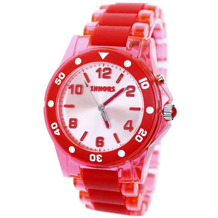 Hot Sale Colorful Flashing Lights Watches Minimalist Leisure Watches For Students