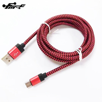 2022 grosir kabel USB mikro kepang nilon standar PVC 1M kabel Data aksesori ponsel dengan desain baru teknologi 2A