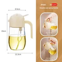 Bouteille pulvérisateur d'huile en verre, pot à huile à double usage, ouverture et fermeture automatiques, bouteille de sauce soja de cuisine, distributeur d'huile atomisant à pression