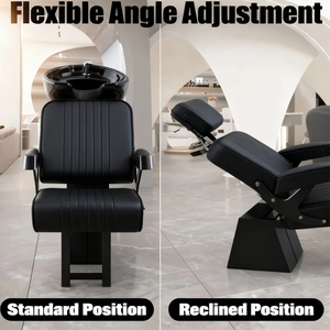 Sillón de Peluquería de Lujo en Cuero PU con Lavacabezas de Cerámica para Terapia Capilar, Ideal para Peluqueros <span class=keywords><strong>y</strong></span> Salones de Belleza - Product Image 3