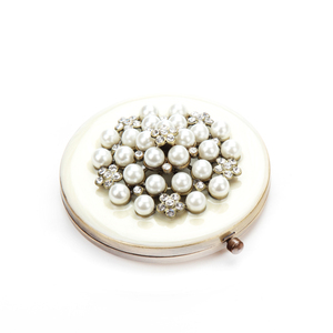 Ngọc Trai Thiết Kế Gương Bỏ Túi Với Pha Lê Và Ngọc Trai Trang Sức Cầm Tay Gương Nhỏ Gọn - Product Image 6