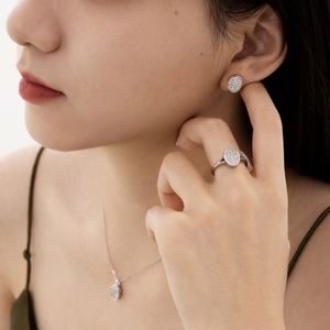 Dylam Stylish Unique Design <b>Fine</b> 925 Silver Rhodium Plated Bean Shape 5A Cubic Zirconia Tiny <b>Stud</b> <b>Earrings</b> for Daily Dress-up - Product Image 2