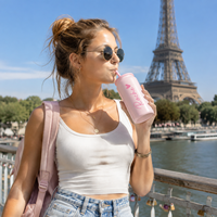 Gobelet isotherme personnalisé avec logo, 16 oz, en acier inoxydable 304, pour café et vin, avec paille et couvercle, idéal pour les filles, cadeau de voyage