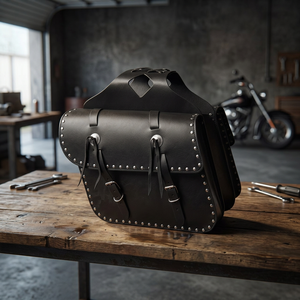 HMB-4008A Waterproof Motorcycle Saddle Bags Set Aluminium Tail <b>Pannier</b> Bag with Concho Slant Studs <b>Motorbike</b> Saddlebags - Product Image 2