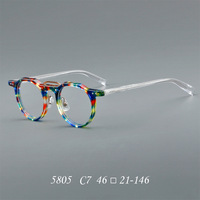 Montures de lunettes rondes vintage en acétate, lunettes optiques rétro, lunettes classiques unisexes pour un usage quotidien