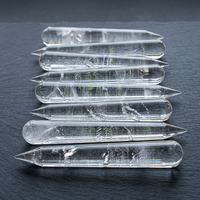 Bâtonnet de quartz à facettes, pierre précieuse naturelle transparente, pointe polie pour la guérison, le massage et l'artisanat