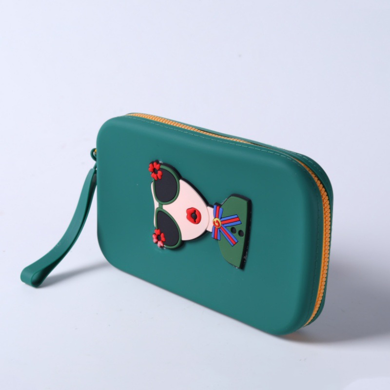 Two-color dark green (queen style rectangular handle bag)