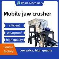 Concasseur de pierres portable, concasseur à mâchoires mobile avec crible vibrant et alimentateur, station de concassage multifonctionnelle pour roches et pierres