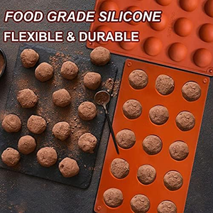 L'usine MUYULINS peut personnaliser des moules hémisphériques à 15 cavités, des moules à chocolat en silicone antiadhésifs LFGB et sans BPA. - Product Image 3
