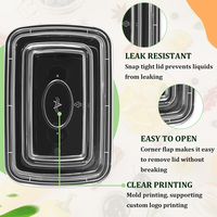 Haute qualité 1000Ml micro-ondes empilable à emporter boîtes alimentaires en plastique assiettes en plastique vaisselle jetable