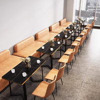 Ensemble de chaises de table à manger modernes et durables pour café, thé au lait, restaurant, salon pour écoles-Nouvelle combinaison de canapés Western Booth