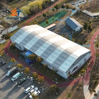 Abri sportif en aluminium Arcum Tent pour les tournois de basketball et de football, toit incurvé, PVC imperméable, résistance au vent de 100 km/h, extérieur