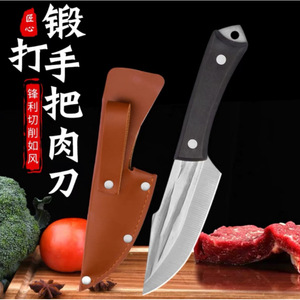 Cuchillo para carne de acero inoxidable forjado a mano, hoja de 4-5.9 pulgadas, mango de madera, para cocina y uso en exteriores, cuchillo multiusos - Product Image 3