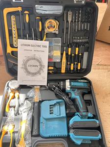 Nuovo Arrivo: Kit Combinato Trapano Avvitatore <span class=keywords><strong>Multifunzione</strong></span> Senza Fili, Set di Utensili per Casa e Lavorazione del Legno per Artigiani e Meccanici, Alimentato a Batteria, Certificato CE - Product Image 4