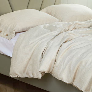 Japanese Style Bamboo Linen <b>Bedding</b> Set 2.0m Breathable Four Piece Solid Color Home Textile - Product Image 1