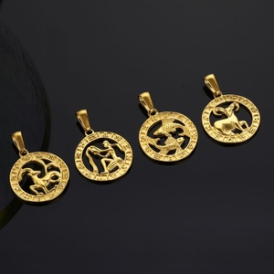 สร้อยคอจี้รูปจักรราศีชุบทองทำจากสแตนเลสอย่างดี - Product Image 6