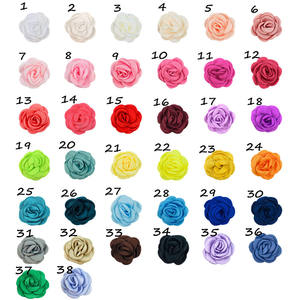 कस्टम 6 सेमी फैशन सैटिन कपड़े बालों के फूलों के साथ बालों के फूल बाल सामान के लिए जले हुए फूल - Product Image 3