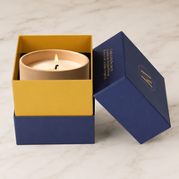 Boîte d'emballage rigide personnalisée, durable, de luxe, faite à la main, pour bougie parfumée, avec revêtement UV, matériaux recyclés, magnétique, métallique