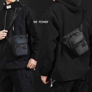 We Power Sac de poitrine imperméable pour homme, avec bandoulière, couleur unie, sac de transport extérieur, noir, gris, bleu foncé - Product Image 1