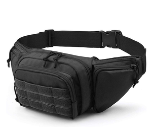 DFW0114 Sac banane réglable en daim avec système Molle camouflage vert kaki et noir, doté d'un matériau supérieur et de ceintures confortables - Product Image 6