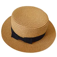 Oem kolombiyalı hasır şapkalar doğal unisex yaz erkekler batı toptan katlanır hasır denizci şapkası