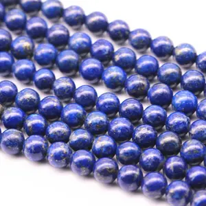 4~12mm Grade AA Natural Lapis Lazuli Smooth Round Gemstone Loose Beads 15.5'' Per Strand