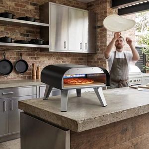 Four à pizza portable à gaz <span class=keywords><strong>pour</strong></span> l'extérieur, en acier inoxydable, 13 pouces, avec <span class=keywords><strong>pierre</strong></span> à pizza - Product Image 1
