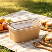 Kartonnen saladeboxen in diverse formaten met deksel, wegwerpbaar, biologisch afbreekbaar, geschikt voor de magnetron.