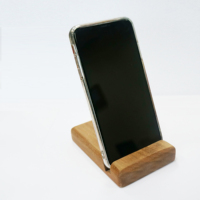 Support de téléphone portable moderne et durable en teck recyclé, personnalisable, écologique, portable et confortable pour bureau – Meilleure vente