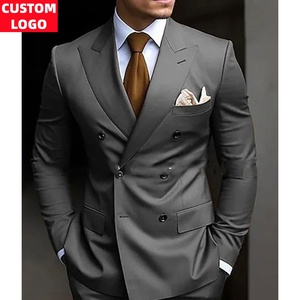 <span class=keywords><strong>Costume</strong></span> homme sur mesure 2 pièces à double boutonnage coupe ajustée pour mariage, bal, soirée, banquet - Product Image 1