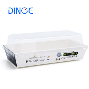 Boîte de papier avec le couvercle clair d'animal familier Sandwich transparent boîte d'emballage d'aliments cuits au four <span class=keywords><strong>gâteau</strong></span> boîte à emporter avec couverture pour animaux de compagnie 100 pièces par ensemble - Product Image 3