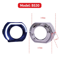 Couverture de phare LED Angel Eyes Halo 3 pouces 12V IDISON BS30 avec lentille intégrée 5D pour toutes les voitures
