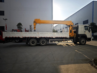 Truk Derek Terpasang Kendaraan Euro2 Euro3 HOWO 371HP 400HP 460HP dengan Crane Hydraulic Telescopic Boom Loader Crane