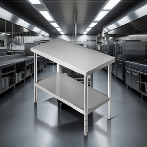 Tavolo da Preparazione in Acciaio Inox 48 X 18 X 34 Pollici con Ripiano Inferiore Regolabile Capacità 550 libbre per Cucina Commerciale - Product Image 2