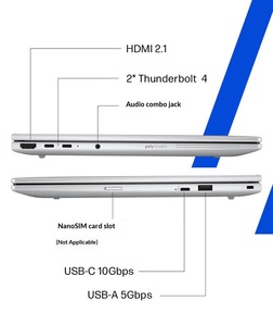 Venta al por Mayor de Portátiles <span class=keywords><strong>HP</strong></span> EliteBook 8 G1i Plateados de 16 Pulgadas, Ultra 5 IPS, 24 GB, 1 TB SSD, WiFi, BT5.3, Huella Dactilar, Windows 11 Home - Product Image 2