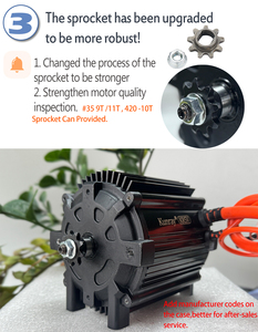 มอเตอร์ไร้แปรงถ่าน Kunray KR5V V2 72V 5000W สำหรับมอเตอร์ไซค์และพัดลมเครื่องใช้ไฟฟ้าในบ้าน กระแสไฟสูงสุด 80-100A กันน้ำ IP55 - Product Image 5