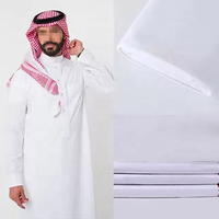 Tela Japonesa 100% Poliéster 210G/M Antiestática para Thobe Árabe Masculino, Tela para Thobe Saudí
