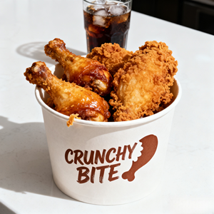 Contenitore Ecologico in Carta Stampata a Parete Singola per Pollo Fritto, Resistente al Grasso, per Popcorn da Cinema - Product Image 1