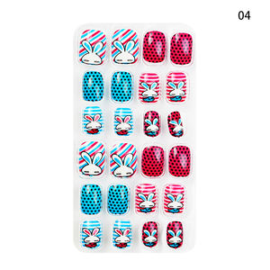 Nuevo diseño, decoración de uñas artificiales cortas, estilo coreano, estampado de mariposas, uñas postizas para niños, estilete cuadrado para dedos - Product Image 2