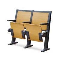 Chaises de conférence en bois multi-usages commerciales avec tableau d'écriture pliable et système de rangement intégré pour salles de classe universitaires