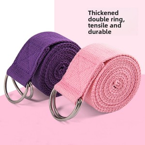 Cinta de resistencia de algodón y lino engrosada con doble anillo para yoga, fitness, entrenamiento de fuerza y deportes aéreos para mujer - Product Image 3