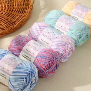 4 gruppo di filati di cotone pettinato sfumato colore sfumato artigianale fatto a mano - Product Image 3