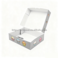 Boîte plate en papier pour pâtisserie, dessert sucré, biscuit, crêpe, cookie, emballage personnalisé recyclable, boîte de séparation avec insert