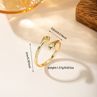 Anillo Abierto de Serpiente Dorada Elegante, Superficie Pulida Lisa, Anillo Ajustable, Joyería Moderna y Minimalista, Regalo para Mujer