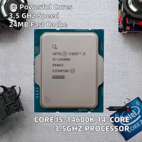 Processeur de bureau pour jeux Core I5-14600K, 14 cœurs (6 cœurs P + 8 cœurs E), 3,5 GHz, 12/24 Mo, 12 nm, 64 bits, socket LGA 1700