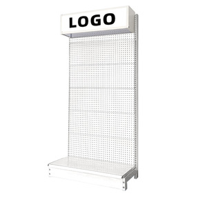 Sou Mi Ka Supermarket Display Shelf Perforated Adjustable Single Layer Middleweight For Pharmacy Hardware Store - Product Image 1