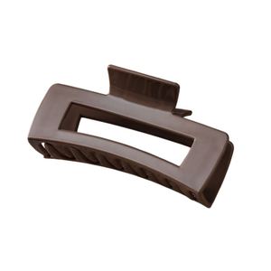 X527 Pince à cheveux en silicone souple de haute qualité, grande, couleur unie, carrée évidée, pour queue de cheval, anti-glissement, tendance - Product Image 3