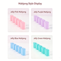 Vente en gros usine – Nouveau jeu de mahjong de luxe portable en acrylique transparent rose gelée, ensemble complet avec valise en aluminium argenté, logo personnalisé 4